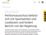 Vorschaubild: Petitionsausschuss befasst sich mit Sportwetten und Lootboxen und fordert Bericht von der Regierung