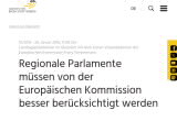 Vorschaubild: Regionale Parlamente müssen von der Europäischen Kommission besser berücksichtigt werden