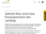 Vorschaubild: Gabriele Renz wird neue Pressesprecherin des Landtags