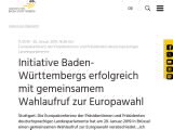 Vorschaubild: Initiative Baden-Württembergs erfolgreich mit gemeinsamem Wahlaufruf zur Europawahl