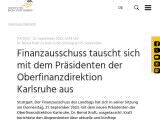 Vorschaubild: Finanzausschuss tauscht sich mit dem Präsidenten der Oberfinanzdirektion Karlsruhe aus