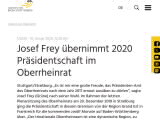 Vorschaubild: Josef Frey übernimmt 2020 Präsidentschaft im Oberrheinrat