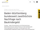 Vorschaubild: Baden-Württemberg bundesweit zweithöchste Nachfrage nach Baukindergeld