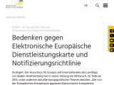 Vorschaubild: Bedenken gegen Elektronische Europäische Dienstleistungskarte und Notifizierungsrichtlinie