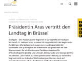 Vorschaubild: Präsidentin Aras vertritt den Landtag in Brüssel 