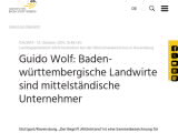 Vorschaubild: Guido Wolf: Baden-württembergische Landwirte sind mittelständische Unternehmer