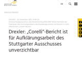 Vorschaubild: Drexler: „Corelli“-Bericht ist für Aufklärungsarbeit des Stuttgarter Ausschusses unverzichtbar