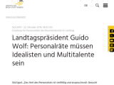 Vorschaubild: Landtagspräsident Guido Wolf: Personalräte müssen Idealisten und Multitalente sein
