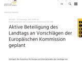 Vorschaubild: Aktive Beteiligung des Landtags an Vorschlägen der Europäischen Kommission geplant