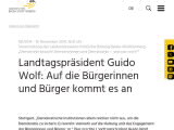 Vorschaubild: Landtagspräsident Guido Wolf: Auf die Bürgerinnen und Bürger kommt es an