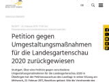 Vorschaubild: Petition gegen Umgestaltungsmaßnahmen für die Landesgartenschau 2020 zurückgewiesen
