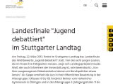 Vorschaubild: Landesfinale "Jugend debattiert" im Stuttgarter Landtag