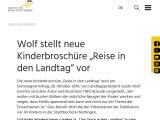 Vorschaubild: Wolf stellt neue Kinderbroschüre „Reise in den Landtag“ vor