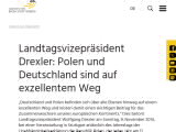 Vorschaubild: Landtagsvizepräsident Drexler: Polen und Deutschland sind auf exzellentem Weg
