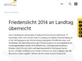 Vorschaubild: Friedenslicht 2014 an Landtag überreicht