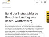 Vorschaubild: Bund der Steuerzahler zu Besuch im Landtag von Baden-Württemberg