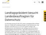 Vorschaubild: Landtagspräsident besucht Landesbeauftragten für Datenschutz