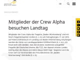 Vorschaubild: Mitglieder der Crew Alpha besuchen Landtag