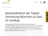 Vorschaubild: Generaldirektor der Taipeh Vertretung München zu Gast im Landtag