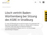 Vorschaubild: Lösch vertritt Baden-Württemberg bei Sitzung des KGRE in Straßburg