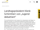 Vorschaubild: Landtagspräsident Klenk Schirmherr von „Jugend debattiert“