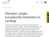 Vorschaubild: Planspiel „Junges Europäisches Parlament im Landtag