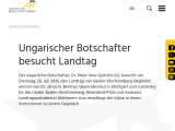Vorschaubild: Ungarischer Botschafter besucht Landtag