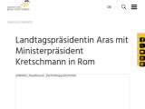 Vorschaubild: Landtagspräsidentin Aras mit Ministerpräsident Kretschmann in Rom