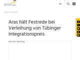 Vorschaubild: Aras hält Festrede bei Verleihung von Tübinger Integrationspreis