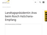 Vorschaubild: Landtagspräsidentin Aras beim Rosch HaSchana-Empfang