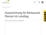 Vorschaubild: Auszeichnung für Restaurant Plenum im Landtag