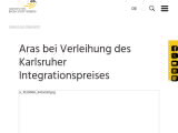 Vorschaubild: Aras bei Verleihung des Karlsruher Integrationspreises