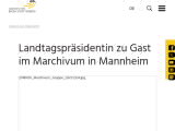 Vorschaubild: Landtagspräsidentin zu Gast im Marchivum in Mannheim