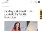 Vorschaubild: Landtagspräsidentin hält Laudatio für AMSEL-Preisträger