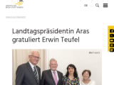 Vorschaubild: Landtagspräsidentin Aras gratuliert Erwin Teufel