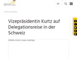 Vorschaubild: Vizepräsidentin Kurtz auf Delegationsreise in der Schweiz