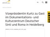Vorschaubild: Vizepräsidentin Kurtz zu Gast im Dokumentations- und Kulturzentrum Deutscher Sinti und Roma in Heidelberg