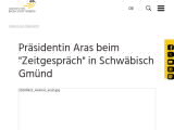 Vorschaubild: Präsidentin Aras beim "Zeitgespräch" in Schwäbisch Gmünd
