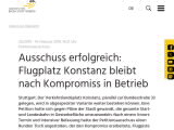 Vorschaubild: Ausschuss erfolgreich: Flugplatz Konstanz bleibt nach Kompromiss in Betrieb