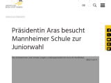 Vorschaubild: Präsidentin Aras besucht Mannheimer Schule zur Juniorwahl