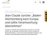 Vorschaubild: Jean-Claude Juncker: „Baden-Württemberg kann Europa und sollte Verantwortung übernehmen“