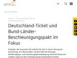 Vorschaubild: Deutschland-Ticket und Bund-Länder-Beschleunigungspakt im Fokus 