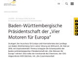 Vorschaubild: Baden-Württembergische Präsidentschaft der „Vier Motoren für Europa“