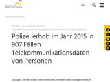 Vorschaubild: Polizei erhob im Jahr 2015 in 907 Fällen Telekommunikationsdaten von Personen