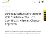 Vorschaubild: Europaausschussvorsitzender Willi Stächele enttäuscht über Brexit: Krise als Chance begreifen
