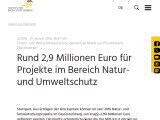 Vorschaubild: Rund 2,9 Millionen Euro für Projekte im Bereich Natur- und Umweltschutz