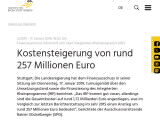 Vorschaubild: Kostensteigerung von rund 257 Millionen Euro