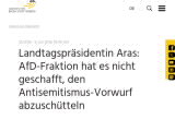 Vorschaubild: Landtagspräsidentin Aras: AfD-Fraktion hat es nicht geschafft, den Antisemitismus-Vorwurf abzuschütteln