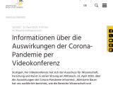 Vorschaubild: Informationen über die Auswirkungen der Corona-Pandemie per Videokonferenz