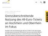 Vorschaubild: Grenzüberschreitende Nutzung des 49-Euro-Tickets an Hochrhein und Oberrhein im Fokus